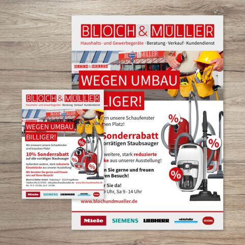 Konzeption von Werbemaßnahmen durch INCOM für Bloch & Müller in Ingelheim
